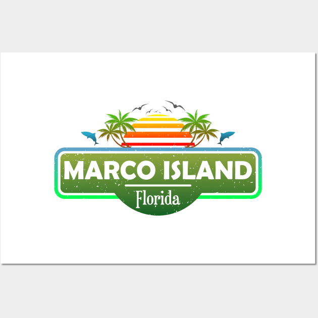 Marco Island Beach Florida, Palm Trees Sunset Summer Wall Art by Jahmar Anderson